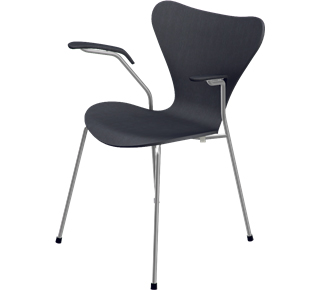 Series 7 Armchair 3207 46 cm|Coloured ash|Black