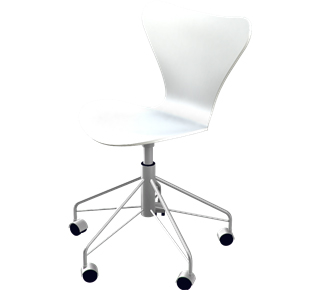 Series 7 Swivel Chair 3117 Lacquer|White