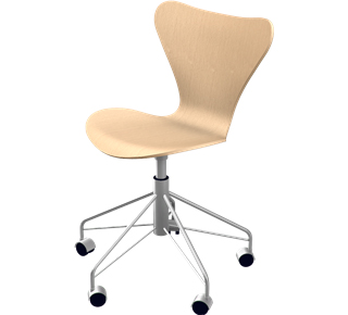 Series 7 Swivel Chair 3117 Clear varnished wood|Natural beech
