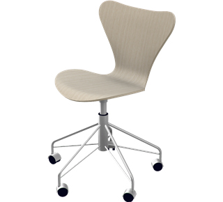 Series 7 Swivel Chair 3117 Clear varnished wood|Natural ash