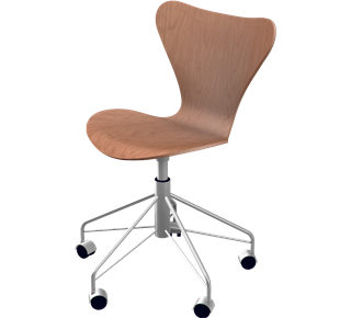 Series 7 Swivel Chair 3117 Clear varnished wood|Cherry nature