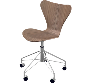 Series 7 Swivel Chair 3117 Clear varnished wood|Natural elm