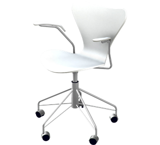 Series 7 Swivel Armchair 3217 Lacquer|White