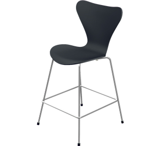 Series 7 Bar Stool 3187/3197 64 cm|Lacquer|Black