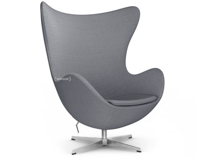 Egg Chair Christianshavn|Christianshavn 1170 - Light Grey Uni|Satin polished aluminium|Without footstool