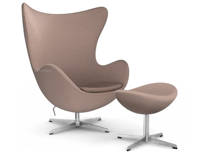 Egg Chair Christianshavn|Christianshavn 1130 - Light Red Uni|Satin polished aluminium|With footstool