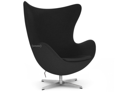 Egg Chair Divina|Divina 191 - Black|Satin polished aluminium|Without footstool