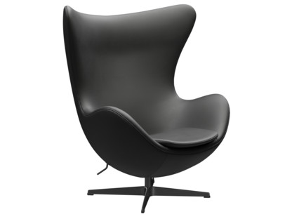 Egg Chair Leather Essential|Black|Black|Without footstool