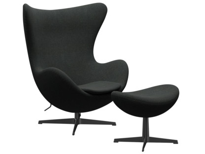 Egg Chair Re-wool|198 - Black/natural|Black|With footstool