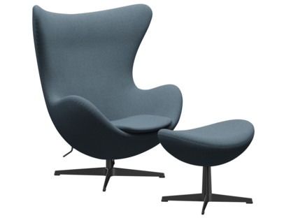 Egg Chair Re-wool|768 - Natural / light blue|Black|With footstool