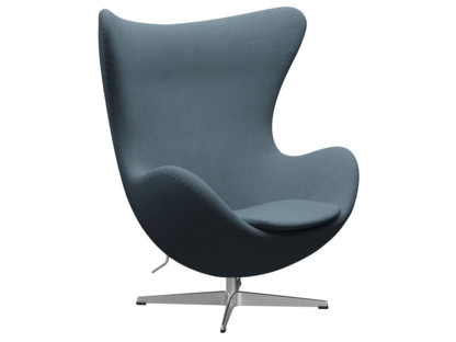 Egg Chair Re-wool|768 - Natural / light blue|Satin polished aluminium|Without footstool