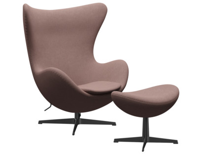 Egg Chair Re-wool|648 - Pale rose/natural|Black|With footstool
