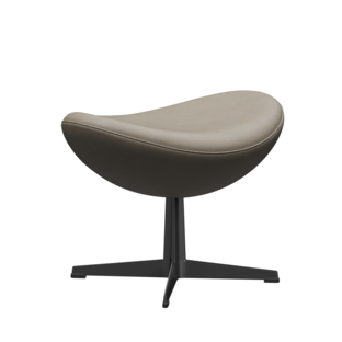 Egg Footstool Leather Essential|Light grey|Black