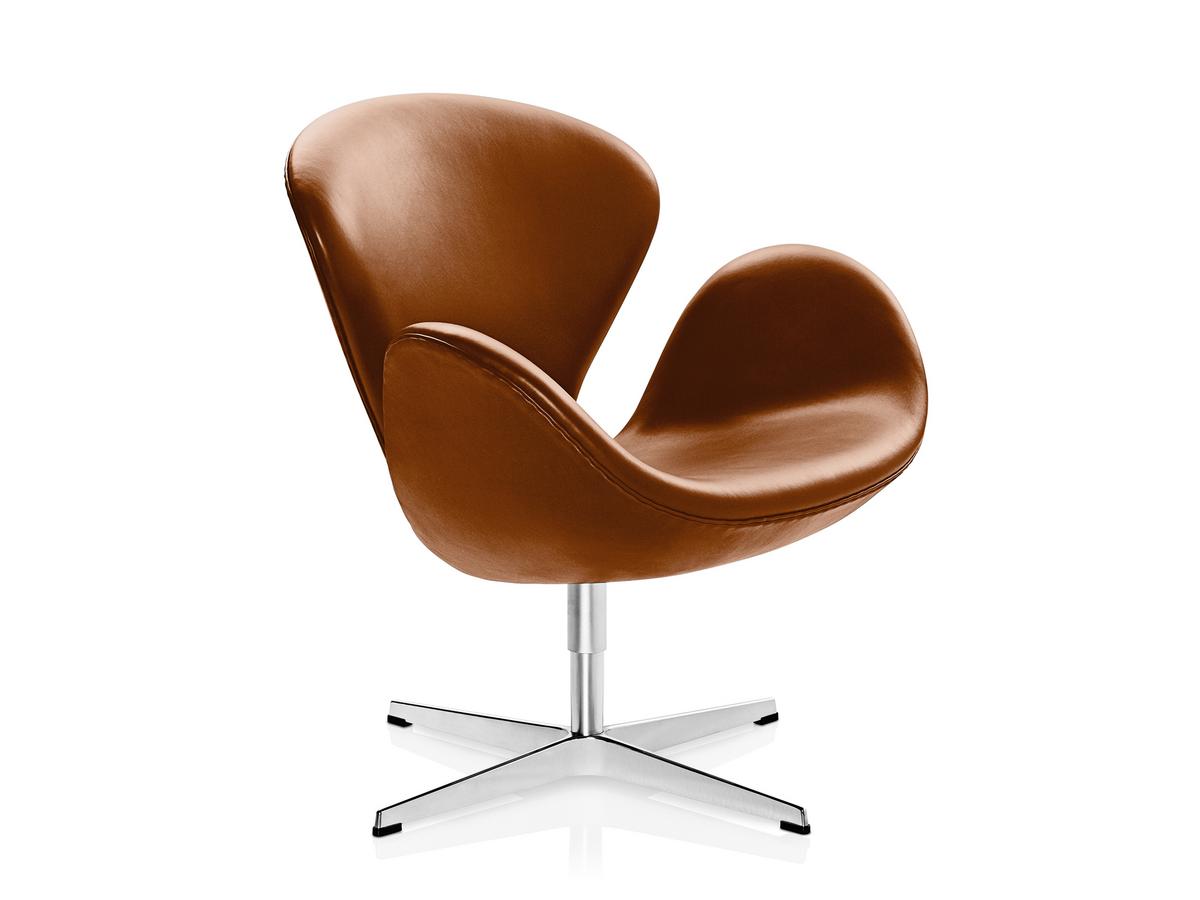 wol begaan Pamflet Fritz Hansen Swan Chair, 40 cm, Leather Grace, Walnut by Arne Jacobsen,  1958 - Designer furniture by smow.com