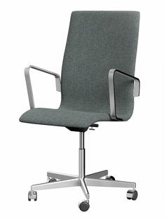 Oxford With armrests|Middle-high back|Wheeled based|Hallingdal 65|130 - Grey
