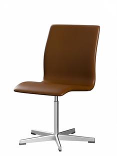 Oxford Without armrests|Low back|Fixed base|Soft leather|Walnut