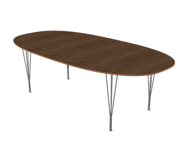 Superellipse 240 x 120 cm|Walnut with veneer edge