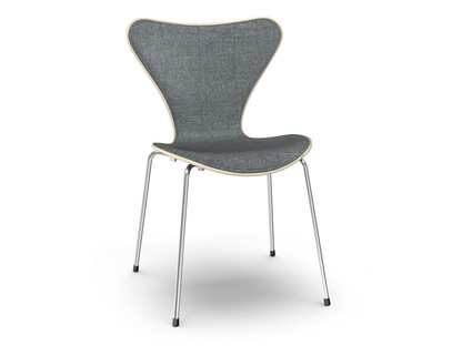 Series 7 Chair Front Upholstered Clear varnished wood|Natural beech|Remix 173 - Dark blue/grey|Chrome