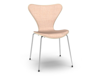 Series 7 Chair Front Upholstered Clear varnished wood|Natural beech|Remix 612 - Light pink/rose|Chrome