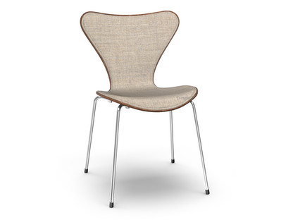 Series 7 Chair Front Upholstered Clear varnished wood|Walnut, natural|Remix 242 - Light brown|Chrome
