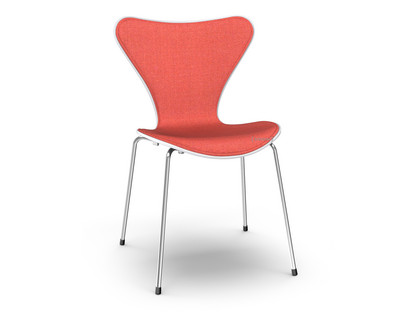 Series 7 Chair Front Upholstered Lacquer|White lacquered|Remix 643 - Red|Chrome
