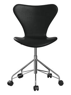 Series 7 Swivel Chair 3117 / 3217 Full Upholstery Without armrests|Leather Grace black|Chrome