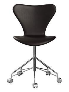 Series 7 Swivel Chair 3117 / 3217 Full Upholstery Without armrests|Leather Grace dark brown|Chrome