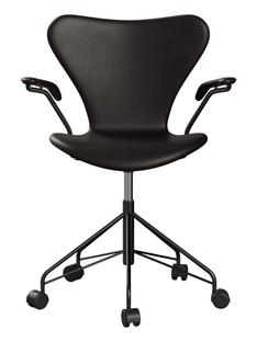 Series 7 Swivel Chair 3117 / 3217 Full Upholstery With armrests|Leather Grace dark brown|Black