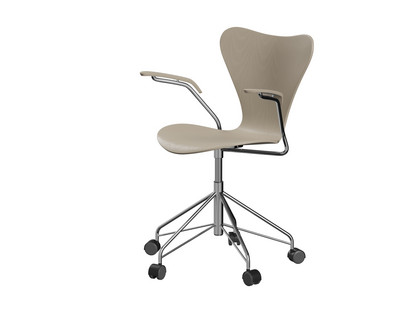 Series 7 Swivel Chair 3117 / 3217 New Colours With armrests|Coloured ash|Light beige|Chrome