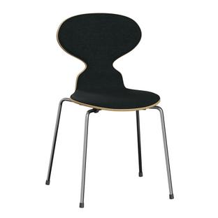 Ant Chair 3101 with Front Padding Clear varnished wood|Natural beech|Remix 183 - Black|Chrome