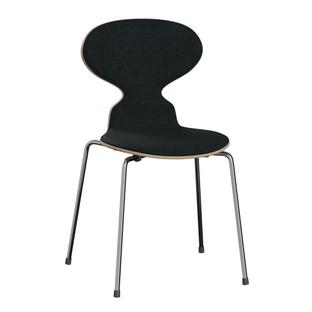 Ant Chair 3101 with Front Padding Clear varnished wood|Walnut, natural|Remix 183 - Black|Chrome