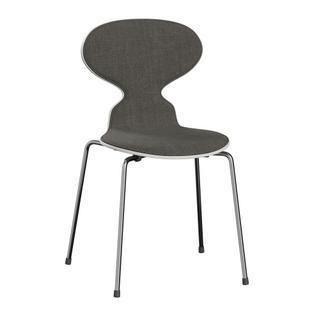 Ant Chair 3101 with Front Padding Lacquer|White|Remix 152 - Black & White|Chrome