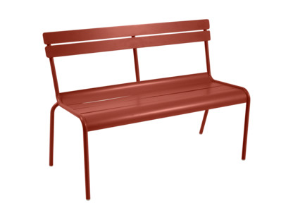 Luxembourg Bench with Backrest Red ochre