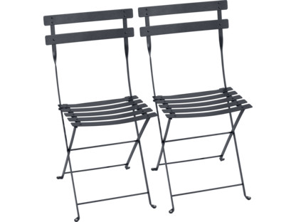 Bistro Folding Chair Set of 2 Anthracite