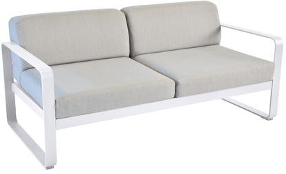 Bellevie 2-Seater Sofa Flannel grey|Cotton white