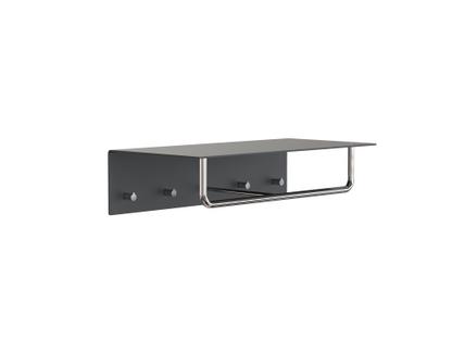 Unu wall coat rack With rod|With 4 hooks|Matt black / polished stainless steel