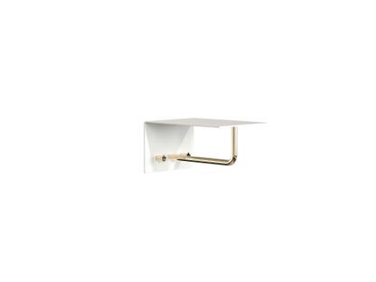 Unu wall coat rack With rod|With 2 hooks|White matt / polished gold 