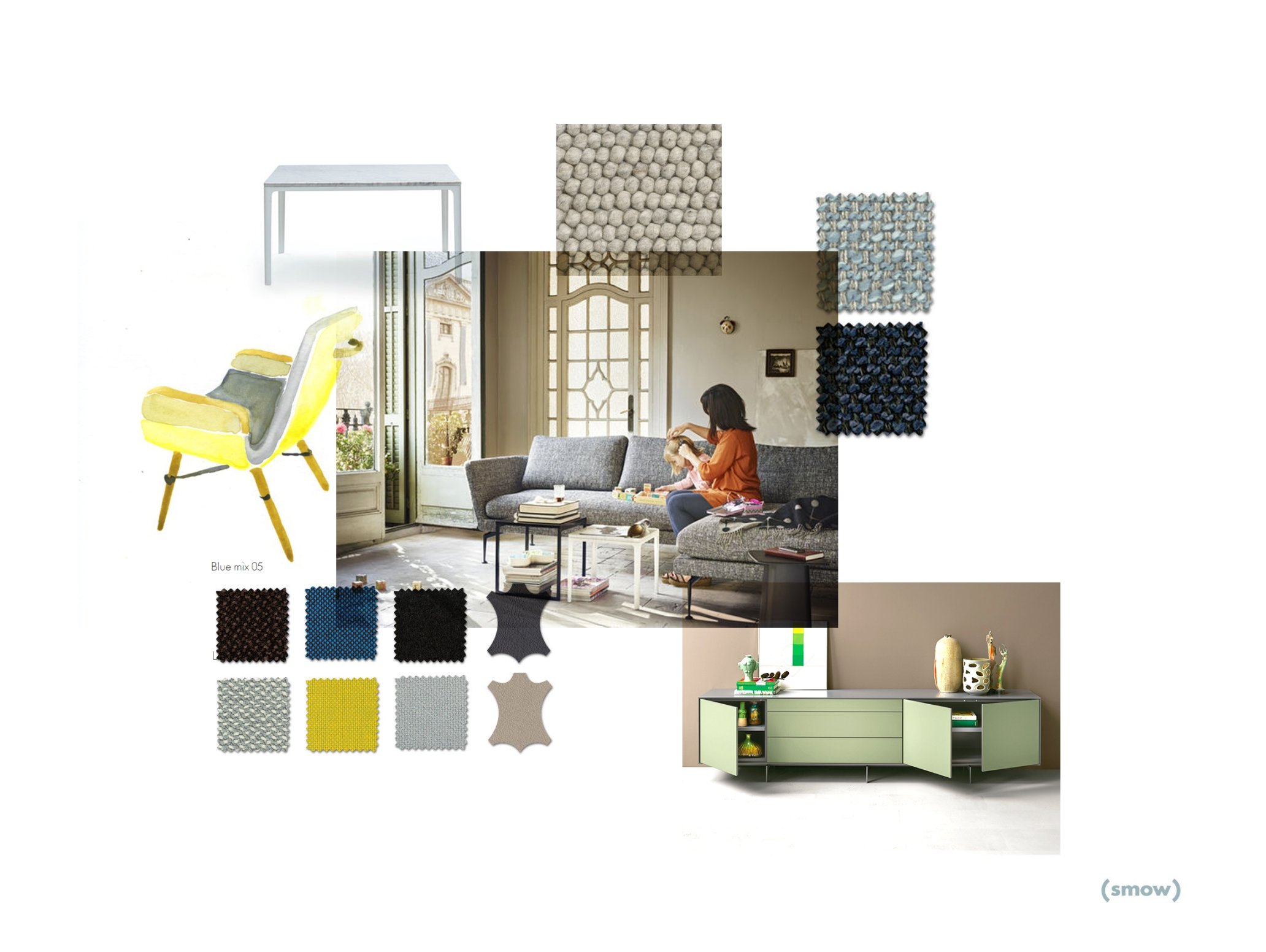 Mood board domestic furnishings