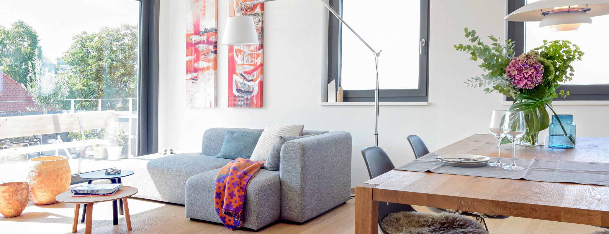 Living room and open kitchen, Stuttgart