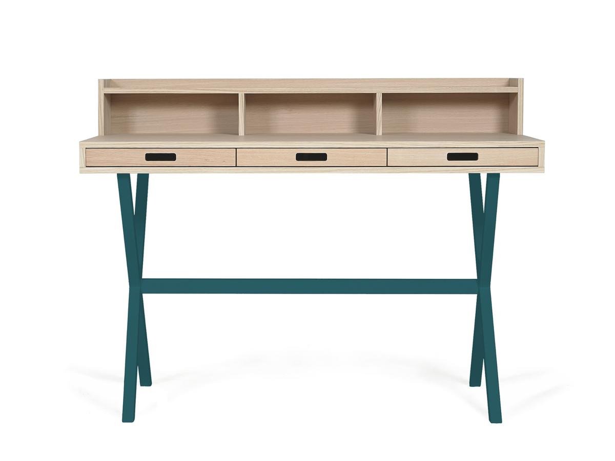 Hartô Secretary Desk Hyppolite Oak Petrol Blue By Florence Watine Secretary Desk Hyppolite Oak Petrol Blue