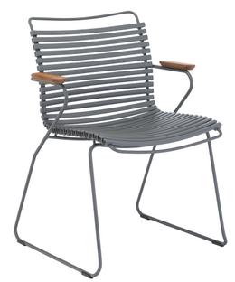 Click Chair With armrests|Dark grey