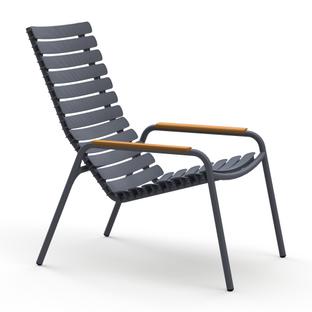 ReCLIPS Lounge Chair Dark grey|Bamboo armrests