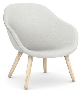 About A Lounge Chair Low AAL 82 Divina Melange 120 - light grey|Soap treated oak|Without seat cushion