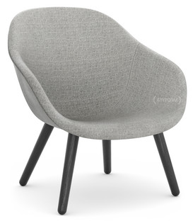 About A Lounge Chair Low AAL 82 Hallingdal - warm grey|Black lacquered oak|Without seat cushion