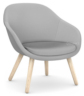 About A Lounge Chair Low AAL 82 Steelcut Trio - light grey|Soap treated oak|With seat cushion