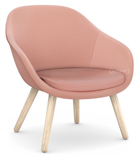 About A Lounge Chair Low AAL 82 Steelcut Trio 515 - light pink|Soap treated oak|With seat cushion