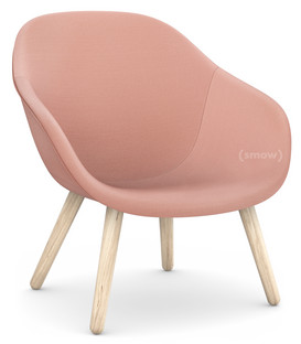 About A Lounge Chair Low AAL 82 Steelcut Trio 515 - light pink|Soap treated oak|Without seat cushion