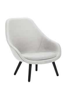 About A Lounge Chair High AAL 92 Divina Melange 120 - light grey|Black lacquered oak|With seat cushion