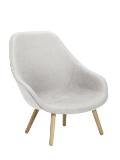 About A Lounge Chair High AAL 92 Divina Melange 120 - light grey|Lacquered oak|Without seat cushion