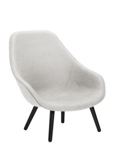 About A Lounge Chair High AAL 92 Divina Melange 120 - light grey|Black lacquered oak|Without seat cushion